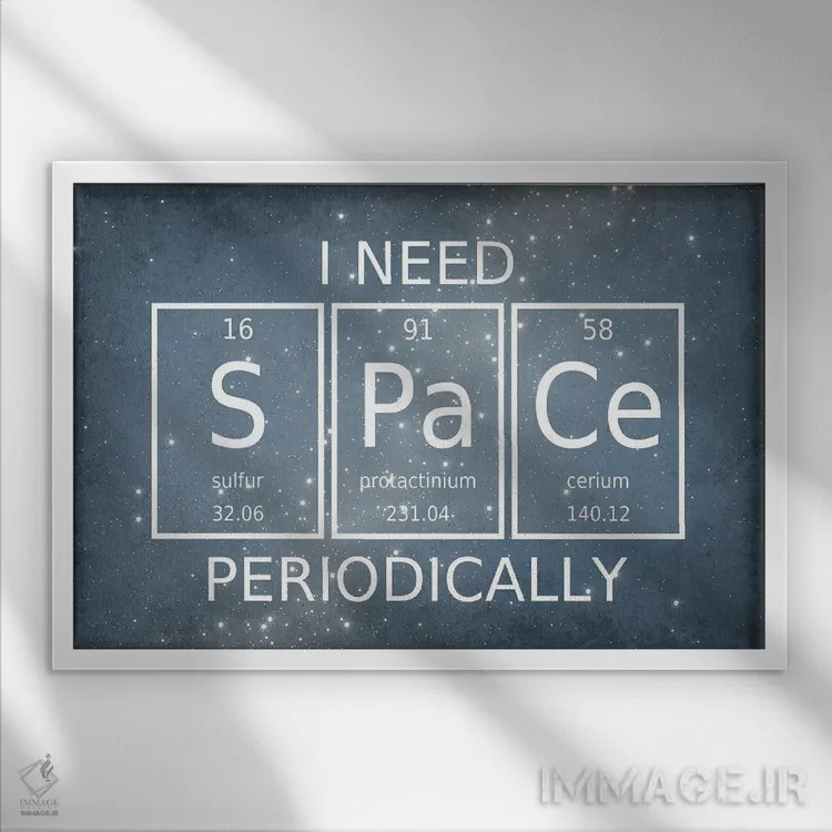 تابلو دکوراتیو به فضا به صورت دوره ای نیاز دارم اثر گت یور نرد آن - نمای قابدار سفید