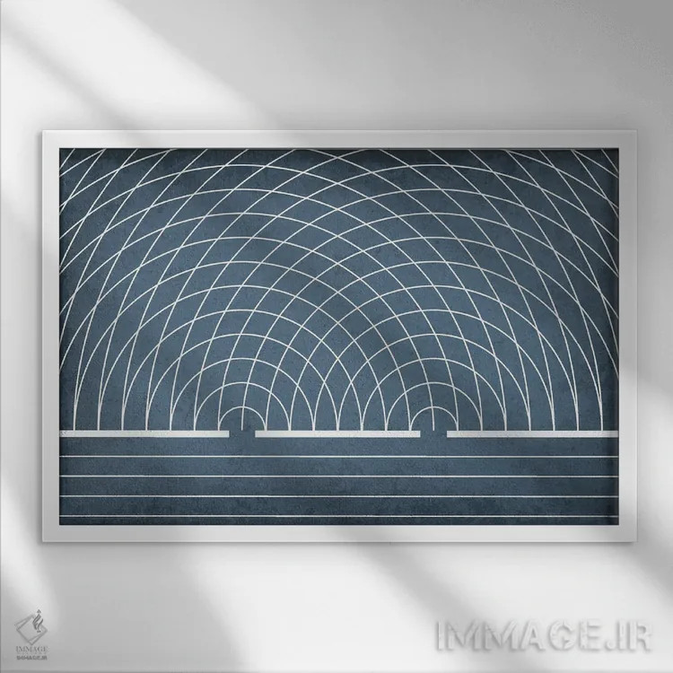 تابلو دکوراتیو آزمایش دوشکاف یانگ ۲ اثر گت یور نرد آن - نمای قابدار سفید