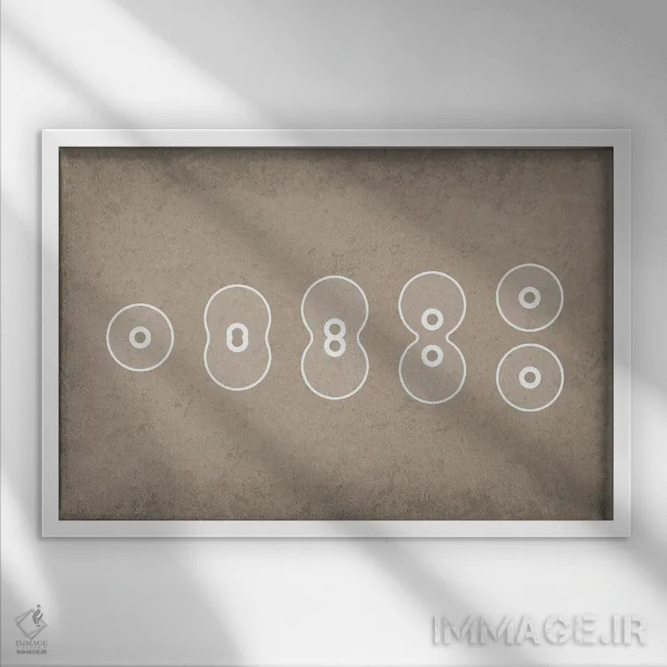 تابلو انتزاعی تقسیم سلولی اثر گت یور نرد آن - نمای قابدار سفید