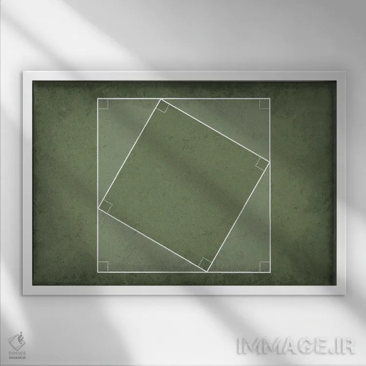 تابلو دکوراتیو اثبات قضیه فیثاغورس اثر گت یور نرد آن - نمای قابدار سفید