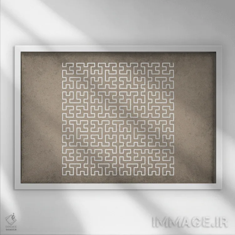 تابلو انتزاعی منحنی هیلبرت اثر گت یور نرد آن - نمای قابدار سفید