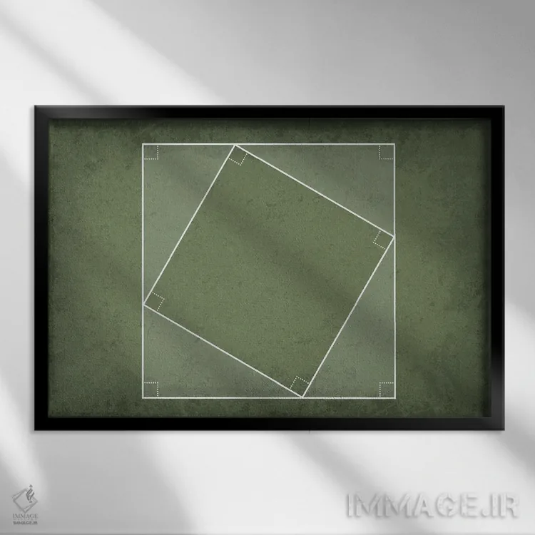 تابلو دکوراتیو اثبات قضیه فیثاغورس اثر گت یور نرد آن - نمای قابدار مشکی