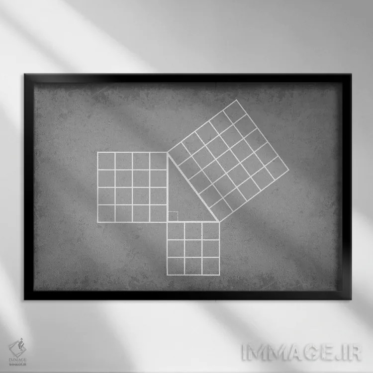 تابلو دکوراتیو قضیه فیثاغورس اثر گت یور نرد آن - نمای قابدار مشکی