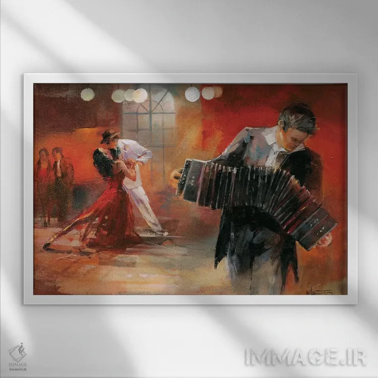 تابلو دکوراتیو باندونئون اثر ویلم هنراتس - نمای قابدار سفید