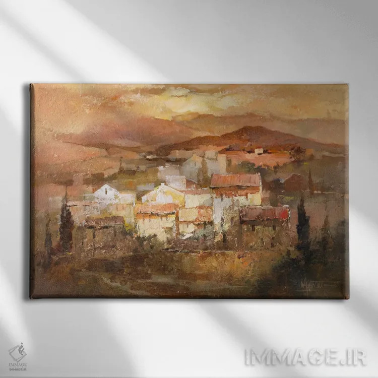 تابلو دکوراتیو روستای ایتالیایی ۲ اثر ویلم هنراتس - نمای روبهرو روی دیوار
