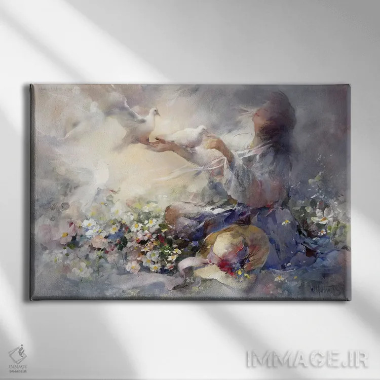 تابلو دکوراتیو انعکاس های عاشقانه اثر ویلم هنراتس - نمای روبهرو روی دیوار