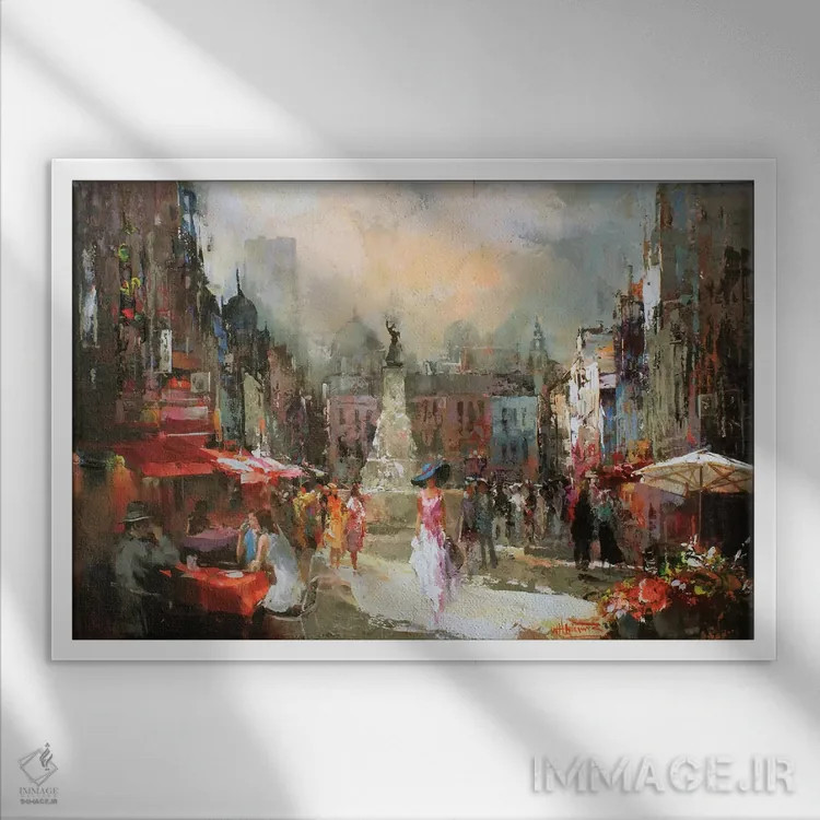 تابلو دکوراتیو کافه روژ ۳ اثر ویلم هنراتس - نمای قابدار سفید