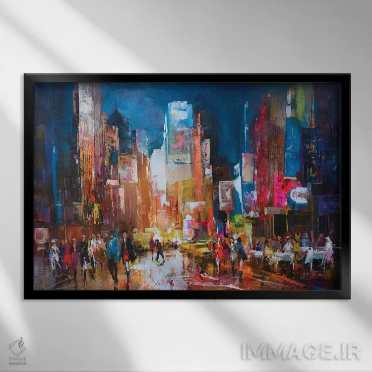 تابلو دکوراتیو نیویورک اثر ویلم هنراتس - نمای قابدار مشکی