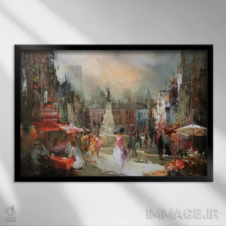 تابلو دکوراتیو کافه روژ ۳ اثر ویلم هنراتس - نمای قابدار مشکی