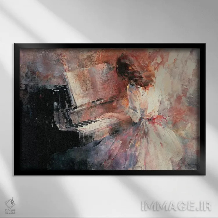 تابلو دکوراتیو ریتم عاشقانه اثر ویلم هنراتس - نمای قابدار مشکی