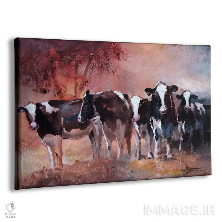 تابلو دکوراتیو گاوها اثر ویلم هنراتس - نمای پرسپکتیو محصول
