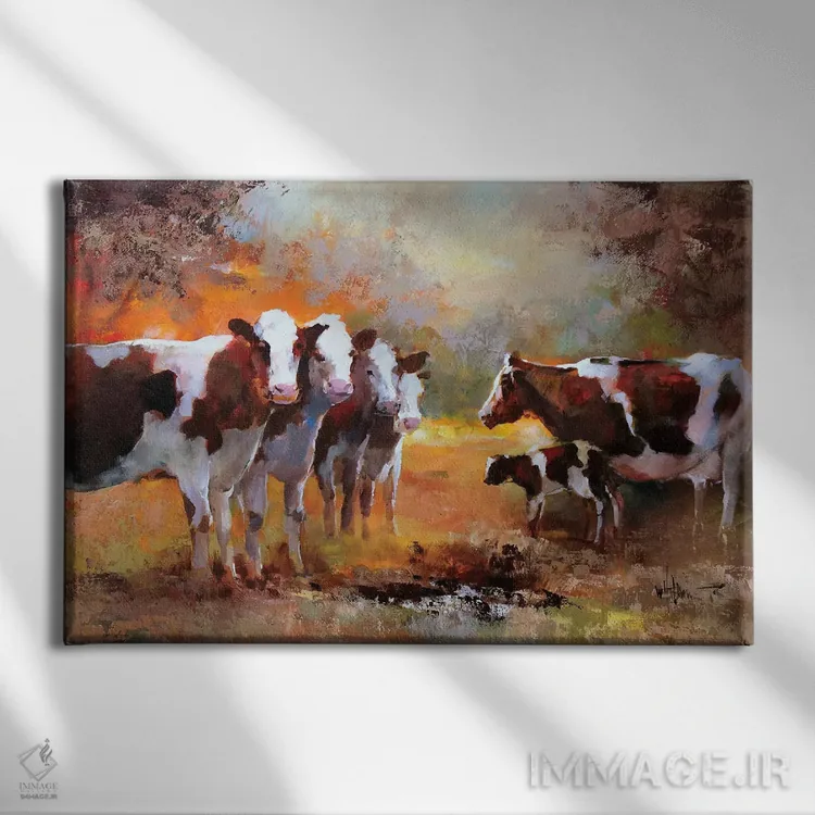 تابلو دکوراتیو گوساله اثر ویلم هنراتس - نمای روبهرو روی دیوار