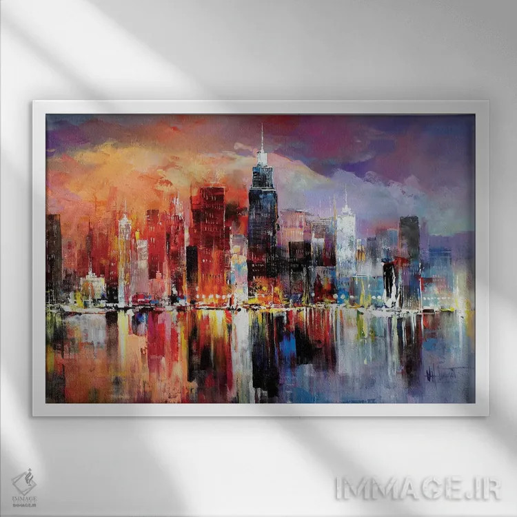 تابلو دکوراتیو منظر شهری ۱ اثر ویلم هنراتس - نمای قابدار سفید