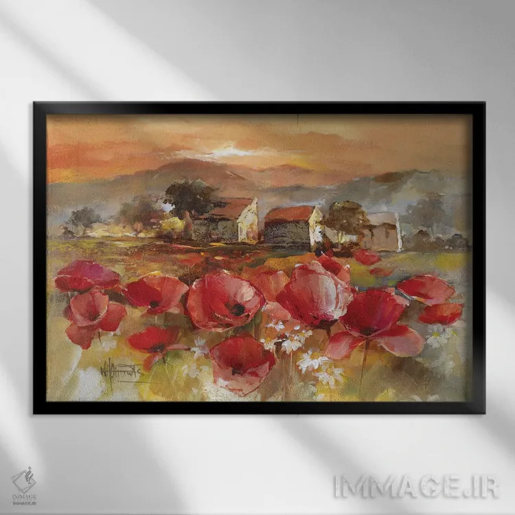 تابلو دکوراتیو عشق توسکانی ۲ اثر ویلم هنراتس - نمای قابدار مشکی