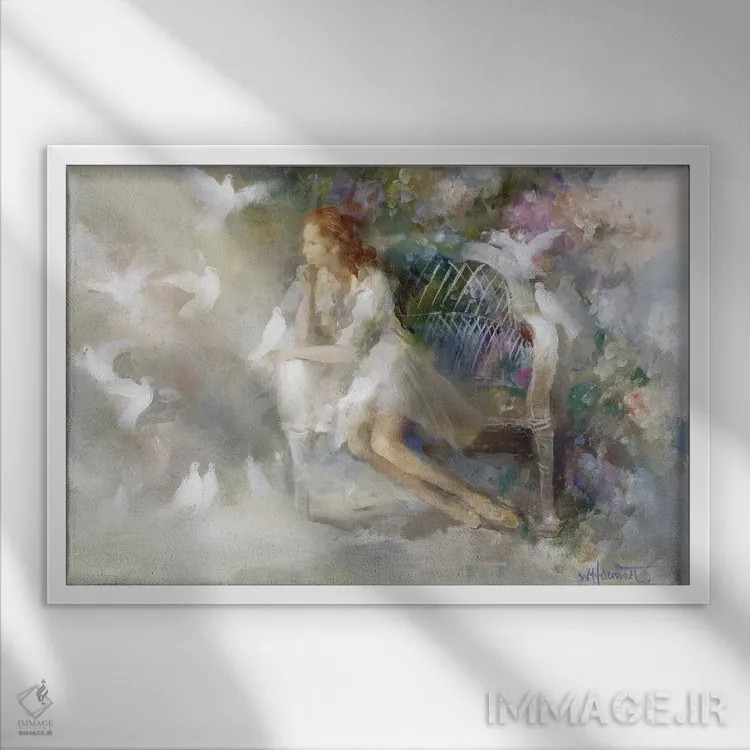 تابلو دکوراتیو لمس نرم ۲ اثر ویلم هنراتس - نمای قابدار سفید