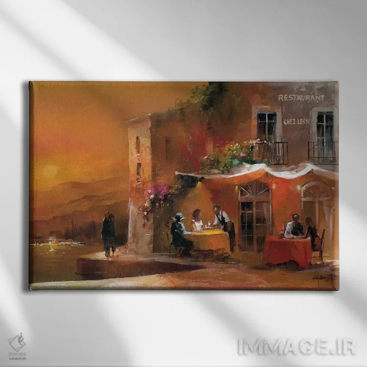تابلو دکوراتیو شام دونفره ۱ اثر ویلم هنراتس - نمای روبهرو روی دیوار