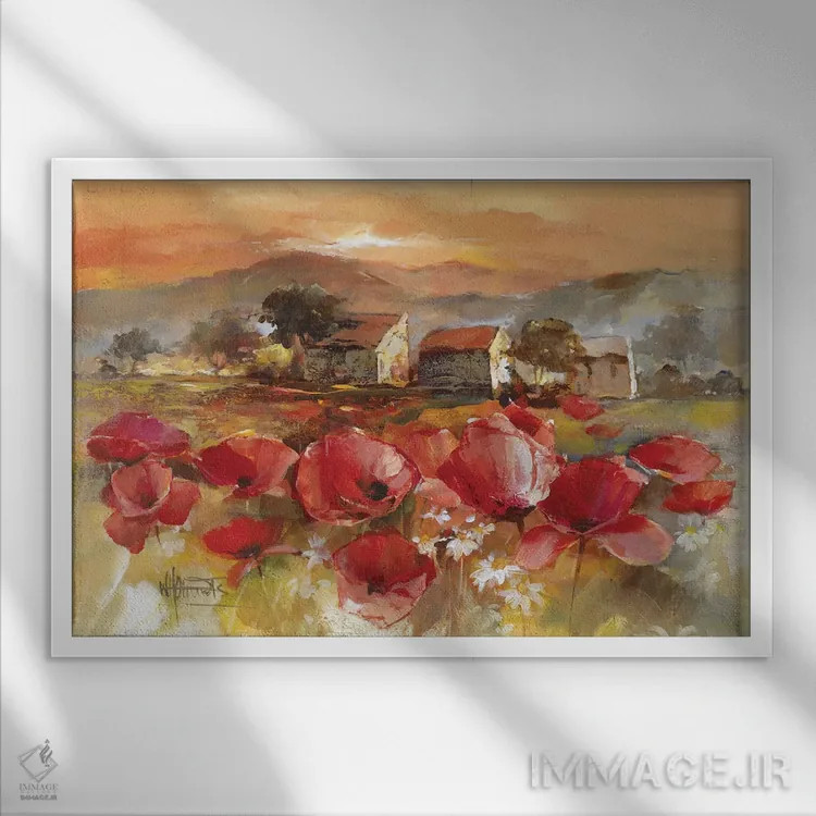 تابلو دکوراتیو عشق توسکانی ۲ اثر ویلم هنراتس - نمای قابدار سفید