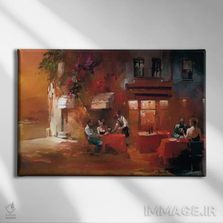 تابلو دکوراتیو شام برای دو نفر ۲ اثر ویلم هنراتس - نمای روبهرو روی دیوار