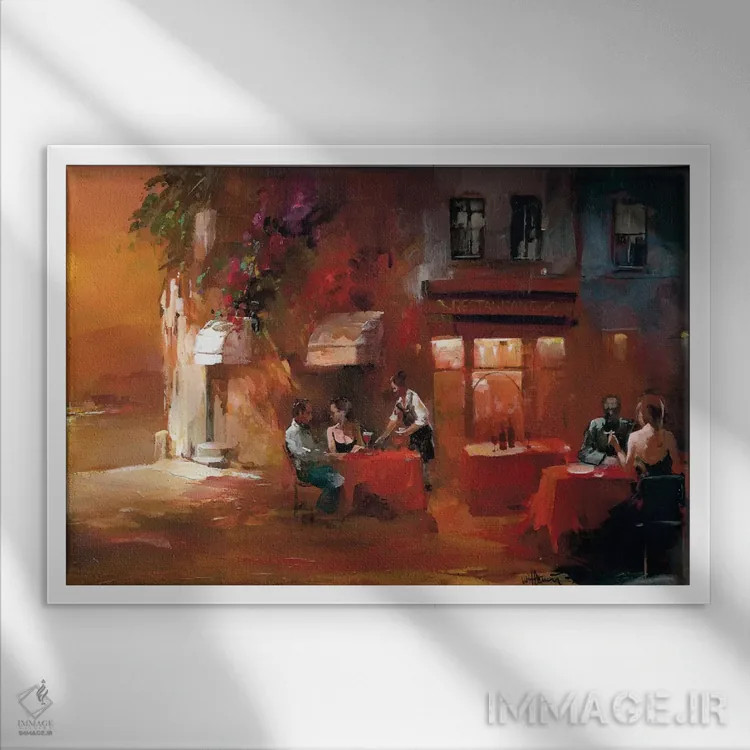 تابلو دکوراتیو شام برای دو نفر ۲ اثر ویلم هنراتس - نمای قابدار سفید