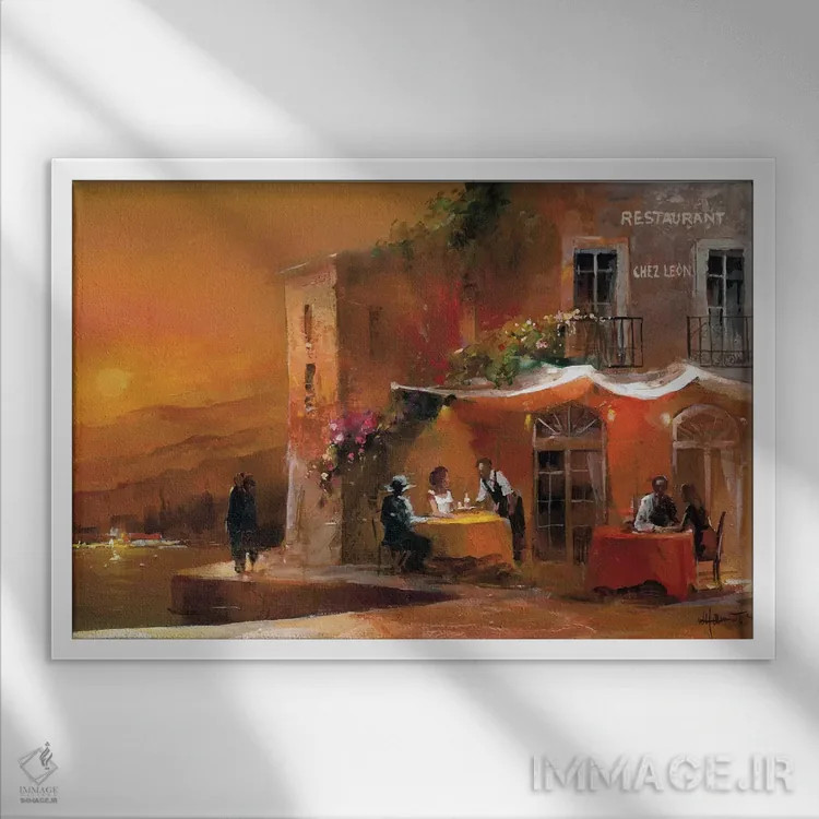 تابلو دکوراتیو شام دونفره ۱ اثر ویلم هنراتس - نمای قابدار سفید