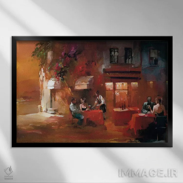 تابلو دکوراتیو شام برای دو نفر ۲ اثر ویلم هنراتس - نمای قابدار مشکی