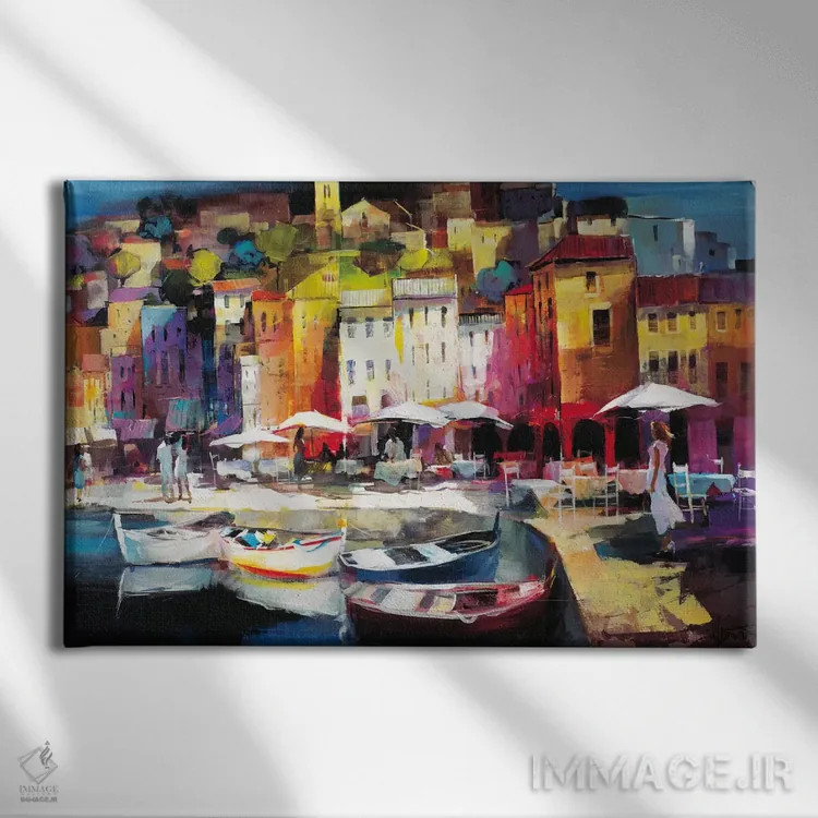 تابلو دکوراتیو شهر بندری ۲ اثر ویلم هنراتس - نمای روبهرو روی دیوار