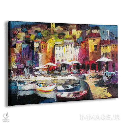 تابلو دکوراتیو شهر بندری ۲ اثر ویلم هنراتس - نمای پرسپکتیو محصول