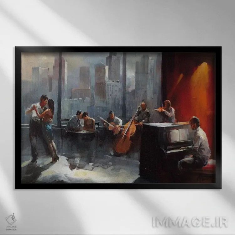 تابلو دکوراتیو اتاق با منظره ۱ اثر ویلم هنراتس - نمای قابدار مشکی