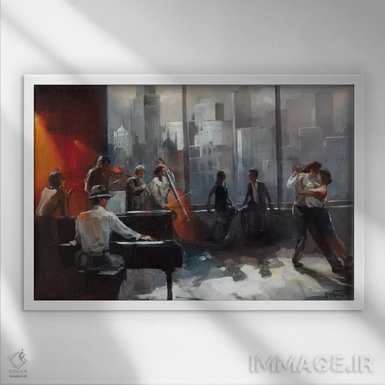 تابلو دکوراتیو اتاق با منظره ۲ اثر ویلم هنراتس - نمای قابدار سفید