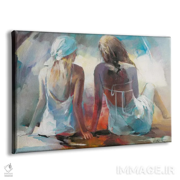 تابلو دکوراتیو دو دوست دختر ۱ اثر ویلم هنراتس - نمای پرسپکتیو محصول