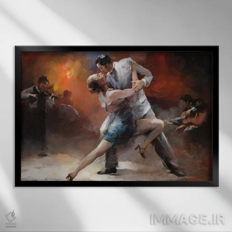 تابلو دکوراتیو تانگو آرژانتینی ۴ اثر ویلم هنراتس - نمای قابدار مشکی