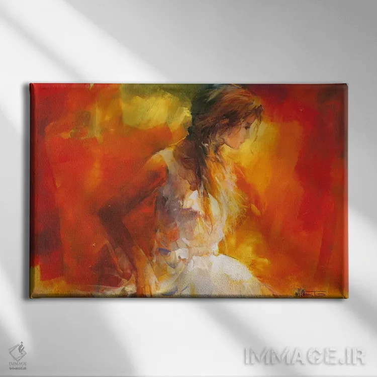 تابلو دکوراتیو دختر جوان ۱ اثر ویلم هنراتس - نمای روبهرو روی دیوار