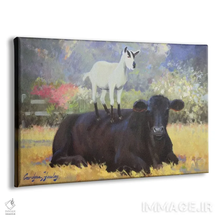 تابلو مدرن دوستان مزرعه ۵ اثر کارولین هاولی - نمای پرسپکتیو محصول