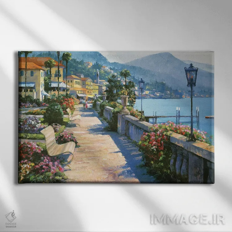 تابلو دکوراتیو پیاده روی بلاجیو اثر هاوارد بهرنس - نمای روبهرو روی دیوار