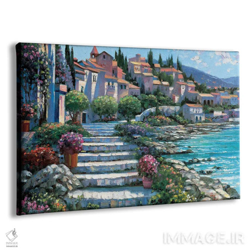 تابلو دکوراتیو پله های سن تروپه اثر هاوارد بهرنس - نمای پرسپکتیو محصول