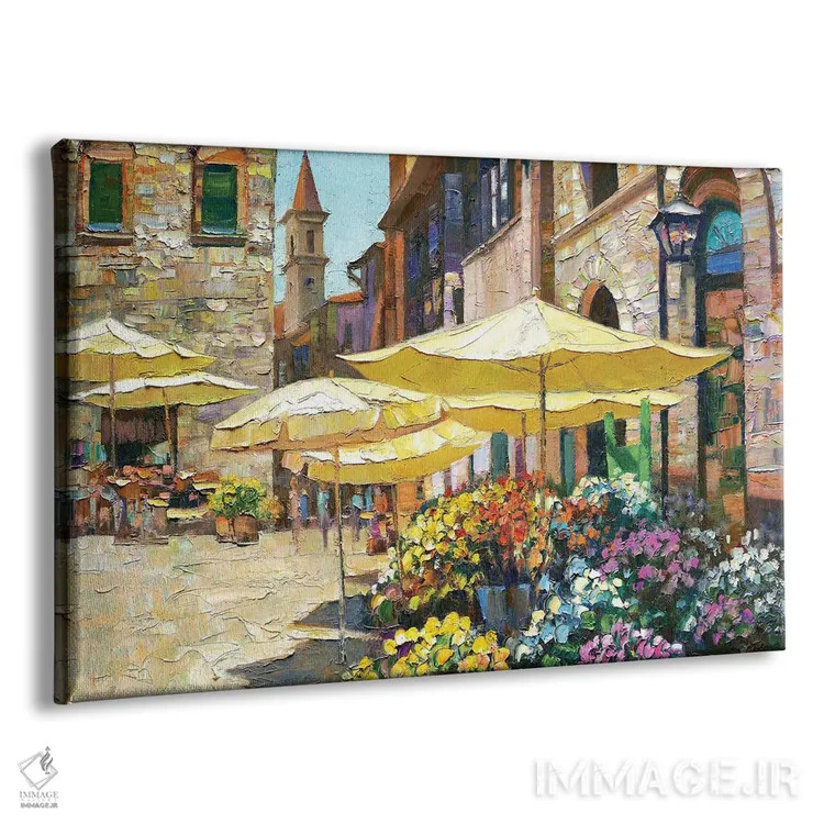 تابلو دکوراتیو بازار گل سینا اثر هاوارد بهرنس - نمای پرسپکتیو محصول