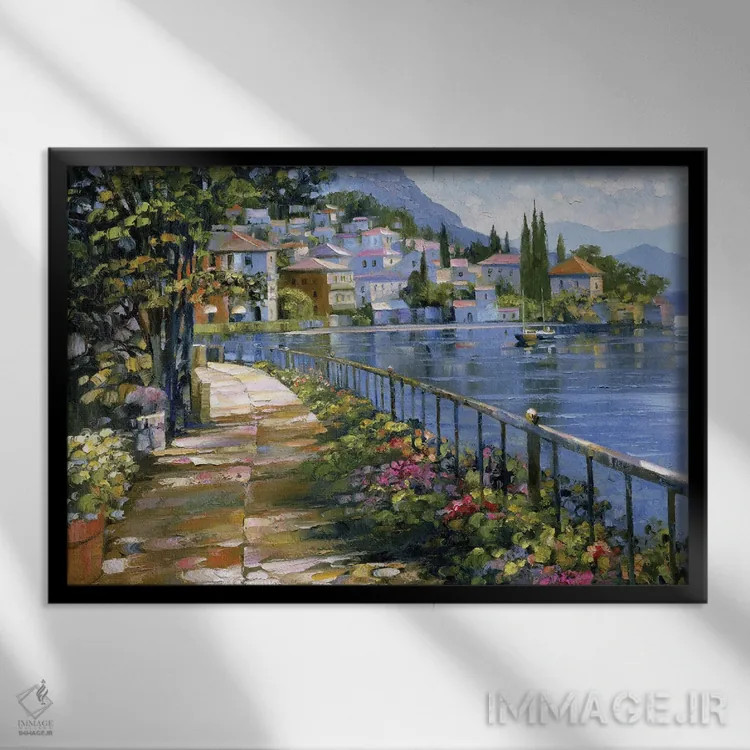 تابلو دکوراتیو قدم زنی زیر نور خورشید اثر هاوارد بهرنس - نمای قابدار مشکی