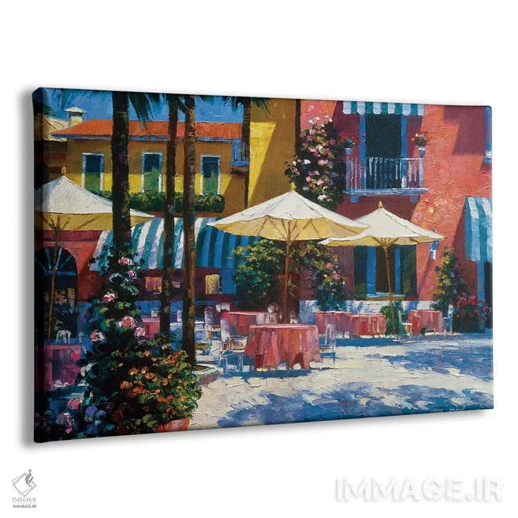 تابلو دکوراتیو مهمانخانه کنار دریاچه گاردا اثر هاوارد بهرنس - نمای پرسپکتیو محصول