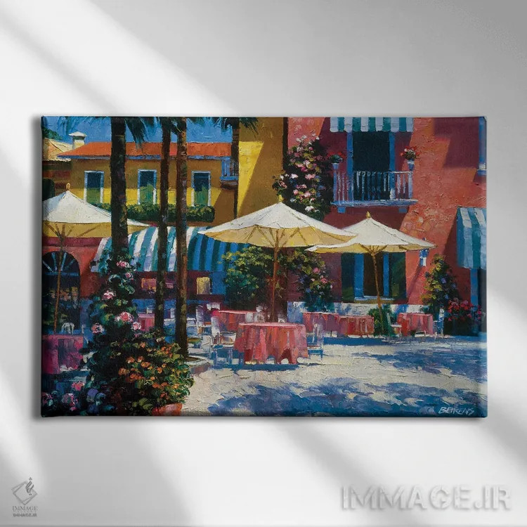 تابلو دکوراتیو مهمانخانه کنار دریاچه گاردا اثر هاوارد بهرنس - نمای روبهرو روی دیوار