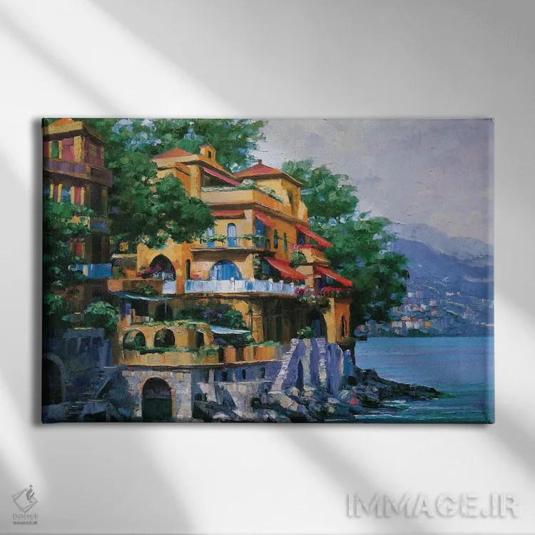تابلو دکوراتیو ویلا در پورتوفینو اثر هاوارد بهرنس - نمای روبهرو روی دیوار