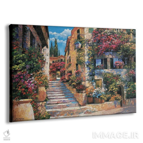 تابلو دکوراتیو پله های ریویرا اثر هاوارد بهرنس - نمای پرسپکتیو محصول