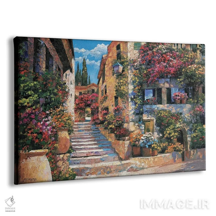 تابلو دکوراتیو پله های ریویرا اثر هاوارد بهرنس - نمای پرسپکتیو محصول