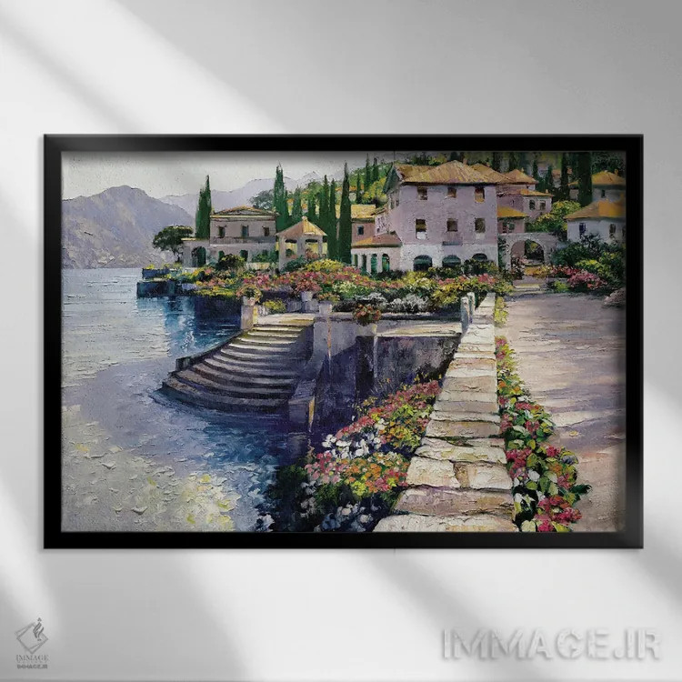 تابلو دکوراتیو پلکان کارلوتا اثر هاوارد بهرنس - نمای قابدار مشکی