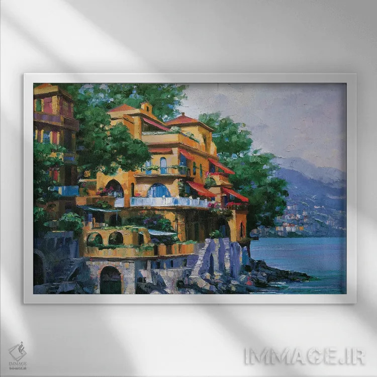 تابلو دکوراتیو ویلا در پورتوفینو اثر هاوارد بهرنس - نمای قابدار سفید