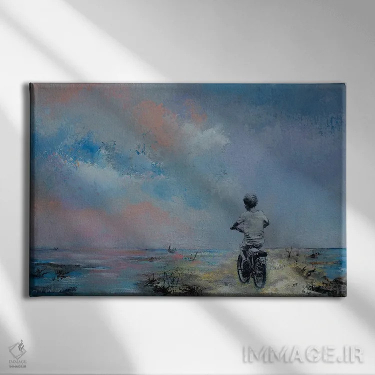 تابلو دکوراتیو دوچرخه اثر هانک پره بوم - نمای روبهرو روی دیوار