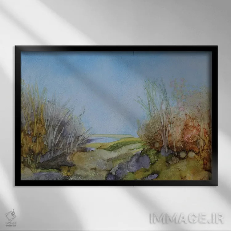 تابلو دکوراتیو منظره اثر هانک پره بوم - نمای قابدار مشکی