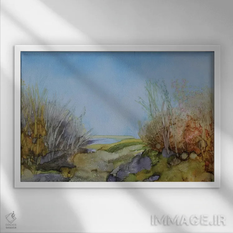 تابلو دکوراتیو منظره اثر هانک پره بوم - نمای قابدار سفید