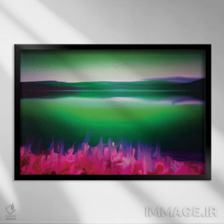 تابلو دکوراتیو سبز نروژ اثر هایدی بنون - نمای قابدار مشکی