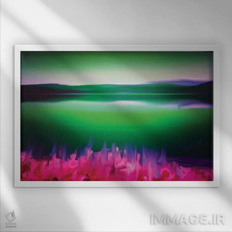 تابلو دکوراتیو سبز نروژ اثر هایدی بنون - نمای قابدار سفید