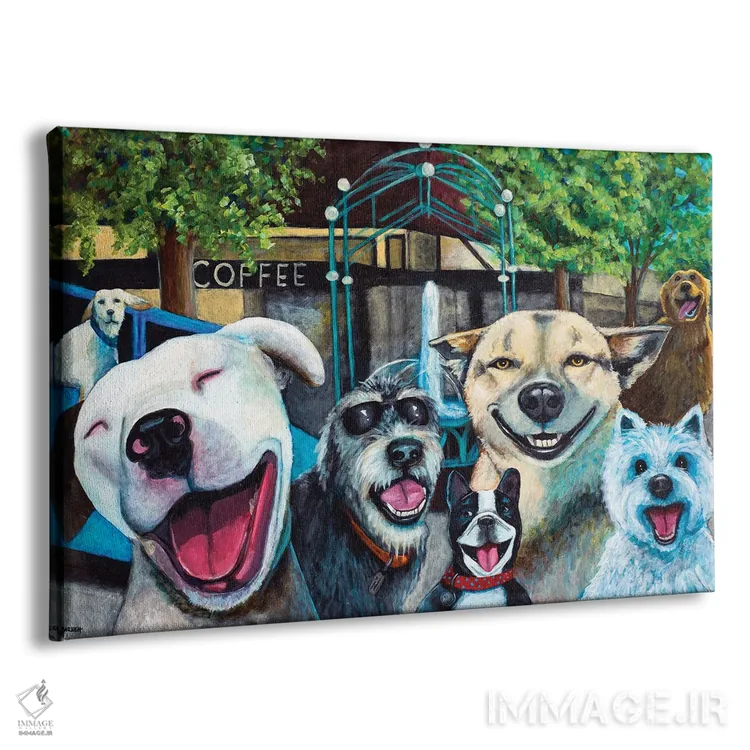 تابلو دکوراتیو سگ های خوشحال در ادموندز اثر هایدی بارنت - نمای پرسپکتیو محصول